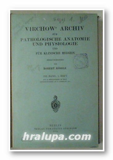 VIRCHOW ARCHIV FUR PATHOLOGISCHE ANATOMIE UND PHYSIOLOGIE UND FUR KLINISCHE MEDIZIN, ROBERT ROSSLE, Berlin 1934