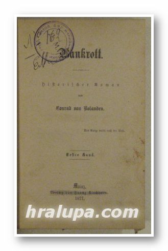 BANKROTT, CONRAD VON BOLANDEN, Mainz 1877